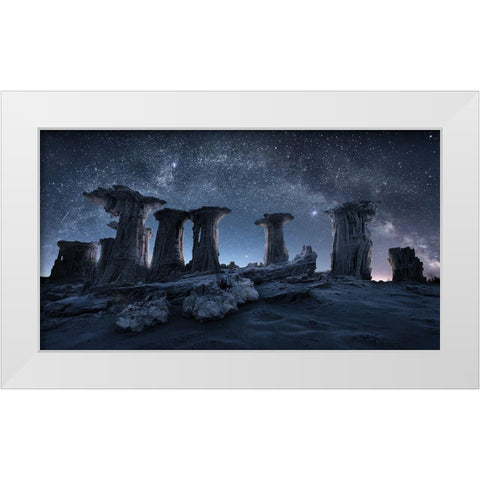 Primival Arch and Columns White Modern Wood Framed Art Print by Xu, Simon