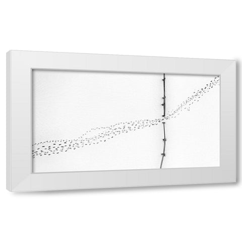 Entrance Exit White Modern Wood Framed Art Print by Xu, Mei