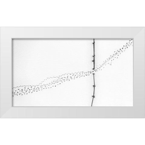 Entrance Exit White Modern Wood Framed Art Print by Xu, Mei