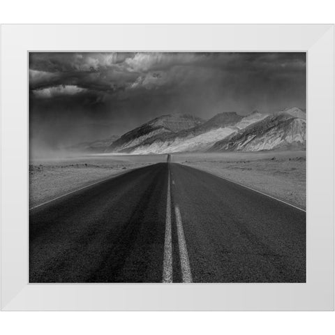 Desert Highway White Modern Wood Framed Art Print by Darby, Rob