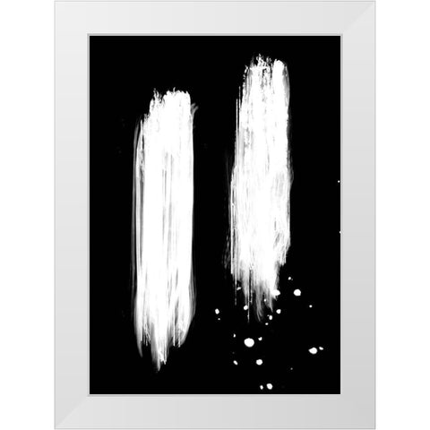 Negatives 006 Strokes White Modern Wood Framed Art Print by Artographie Studio