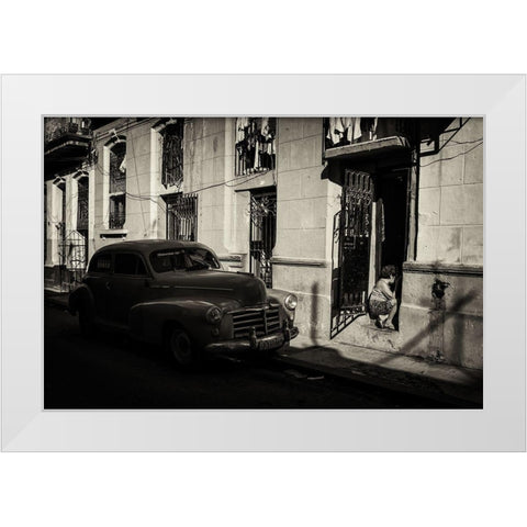 Habana Street I White Modern Wood Framed Art Print by Morishige, Koji