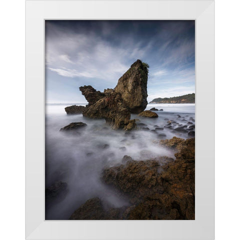 The Rock White Modern Wood Framed Art Print by Lay, Jefri