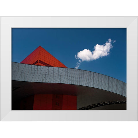 White Cloud White Modern Wood Framed Art Print by Massetti, Fabrizio
