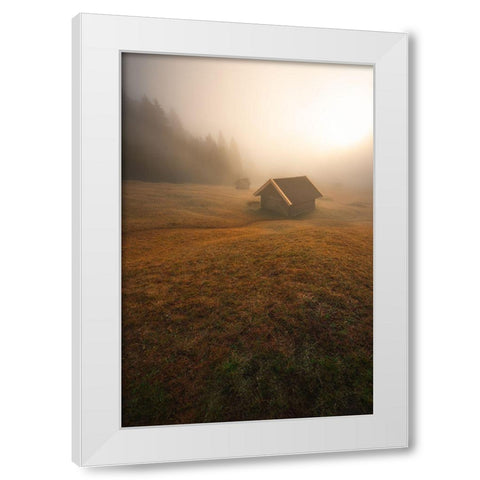 The Battle White Modern Wood Framed Art Print by Gialopoulos, Anastasios