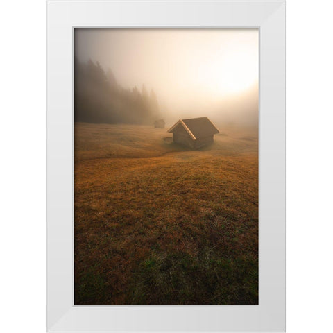 The Battle White Modern Wood Framed Art Print by Gialopoulos, Anastasios