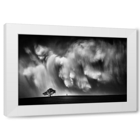 Storm Chaser White Modern Wood Framed Art Print by He, Like