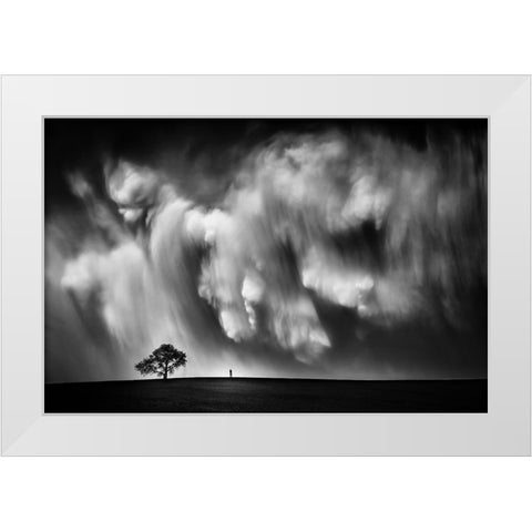 Storm Chaser White Modern Wood Framed Art Print by He, Like