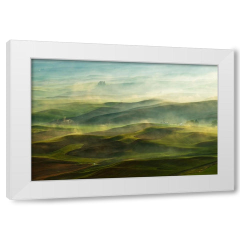 Golden Morning-Palouse White Modern Wood Framed Art Print by Shen, Jikui