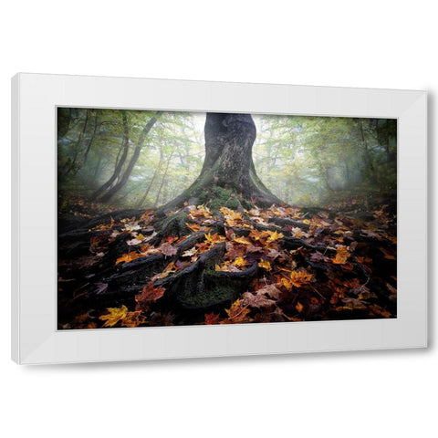 Autumn White Modern Wood Framed Art Print by Chen, Cicy