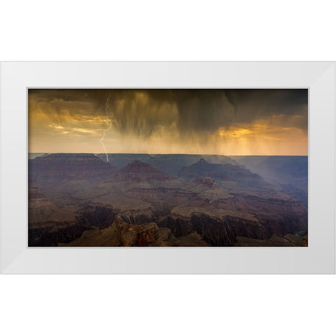 Grand Canyon Monsoon White Modern Wood Framed Art Print by Lin, Ning