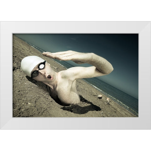 Unstoppable White Modern Wood Framed Art Print by Kiciak, Christophe