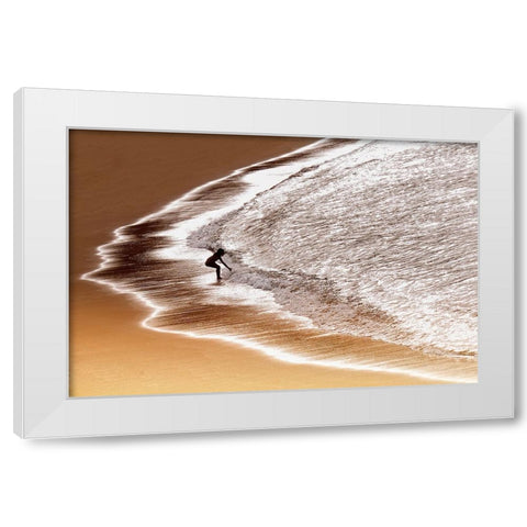 Enjoy Seawater White Modern Wood Framed Art Print by Dhahi, Saeed