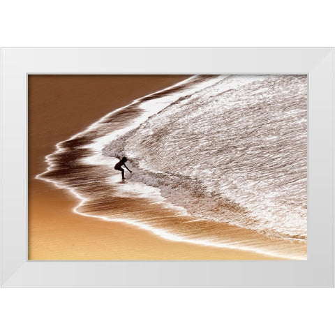 Enjoy Seawater White Modern Wood Framed Art Print by Dhahi, Saeed