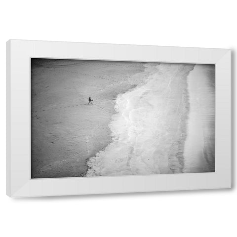 One White Modern Wood Framed Art Print by Simoes, Goncalo
