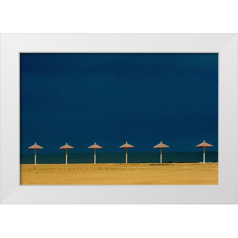 Coming Hurricane White Modern Wood Framed Art Print by Kovach, Andriy