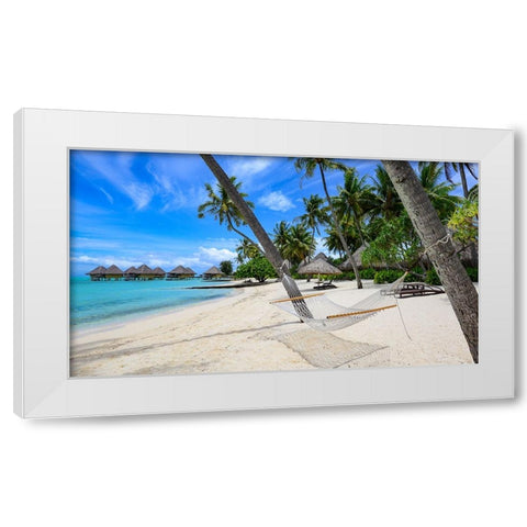 Paradise Hammock White Modern Wood Framed Art Print by Leske, Mike