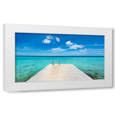 Caribbean Dream White Modern Wood Framed Art Print by Leske, Mike