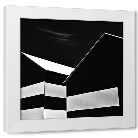 BW beach huts White Modern Wood Framed Art Print by Claes, Gilbert