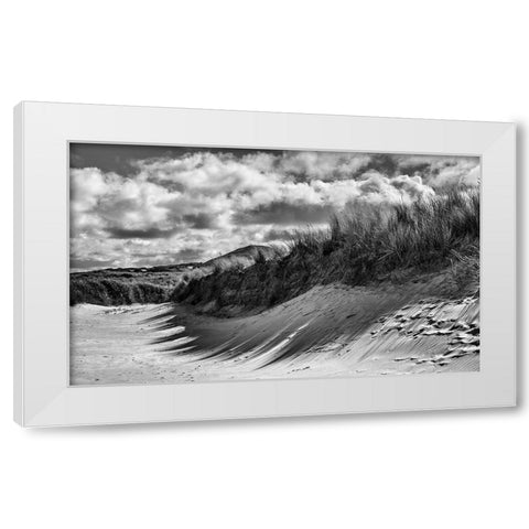 Dunes in Donegal White Modern Wood Framed Art Print by lee miller, alan