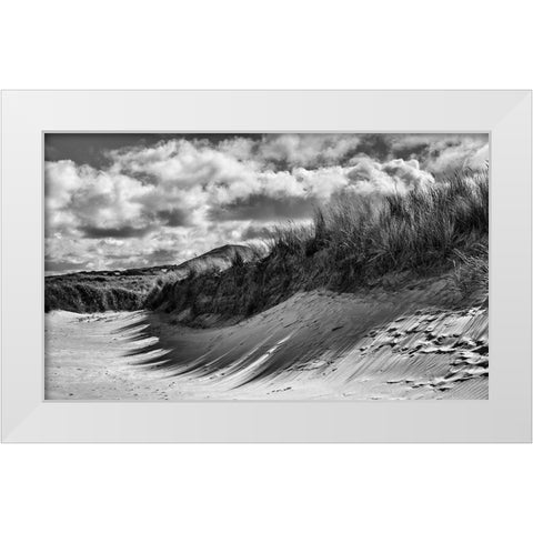 Dunes in Donegal White Modern Wood Framed Art Print by lee miller, alan