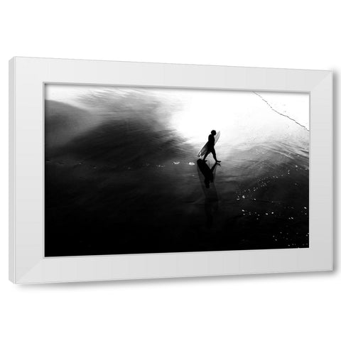 La farfalla White Modern Wood Framed Art Print by Della Latta, Massimo