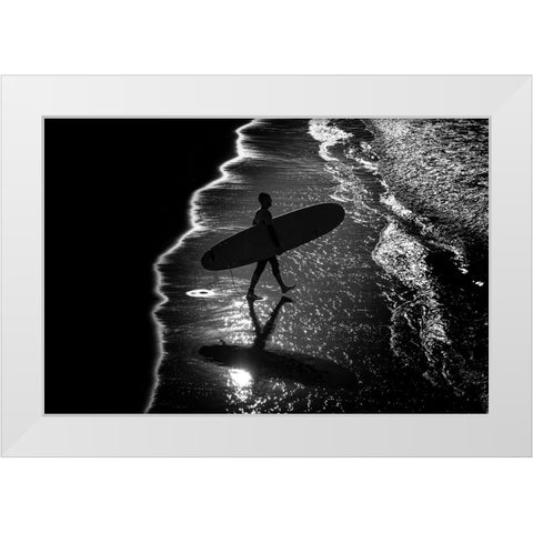 Surf 9 White Modern Wood Framed Art Print by Della Latta, Massimo