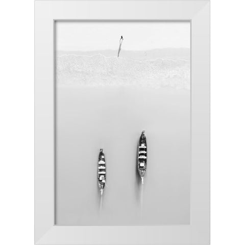 Morning exercises White Modern Wood Framed Art Print by Chengzhou, Zhou