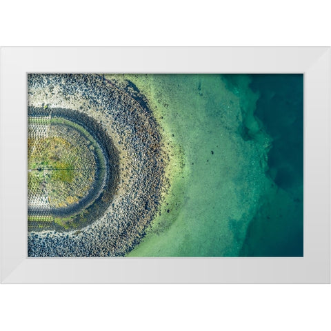 At the end of the pier White Modern Wood Framed Art Print by de Laat, Bernardine