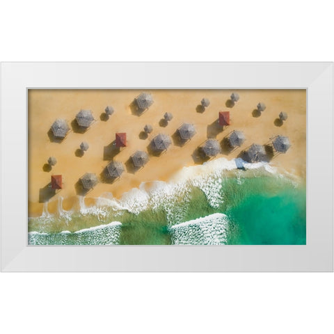 AM-PM White Modern Wood Framed Art Print by Hassan, Wisam