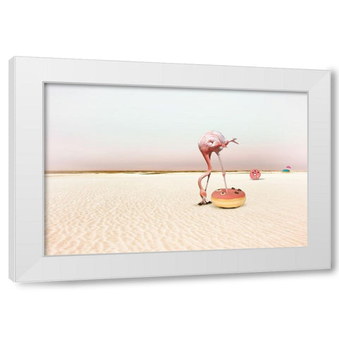 Donutbeach White Modern Wood Framed Art Print by von Diepenbroek, Christine