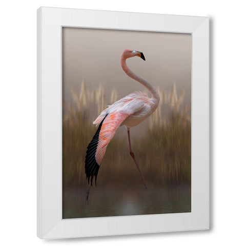 Grace White Modern Wood Framed Art Print by Wisniowska, Krystina