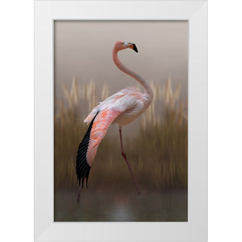 Grace White Modern Wood Framed Art Print by Wisniowska, Krystina