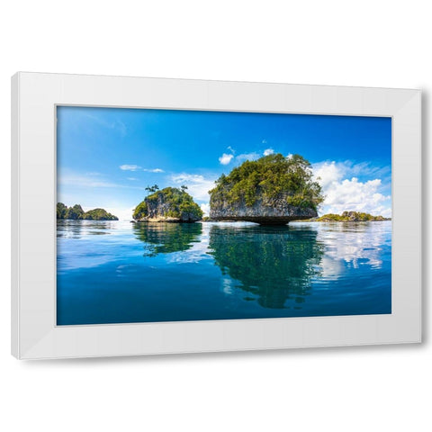 Raja Ampat Islands White Modern Wood Framed Art Print by Gabriel, Barathieu