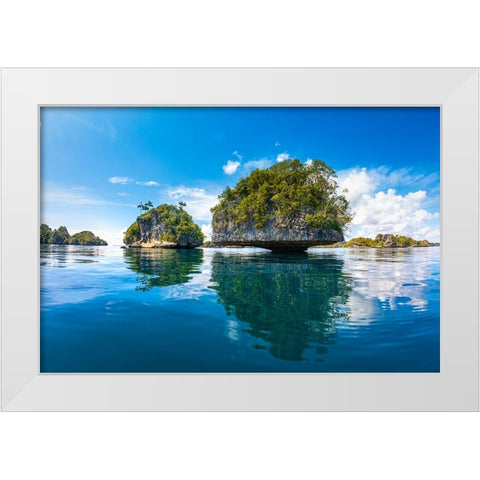 Raja Ampat Islands White Modern Wood Framed Art Print by Gabriel, Barathieu