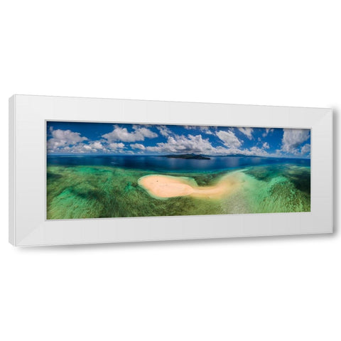Aerial panoramic view from SazilAc White Modern Wood Framed Art Print by Gabriel, Barathieu