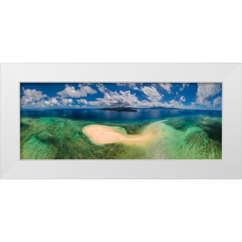 Aerial panoramic view from SazilAc White Modern Wood Framed Art Print by Gabriel, Barathieu