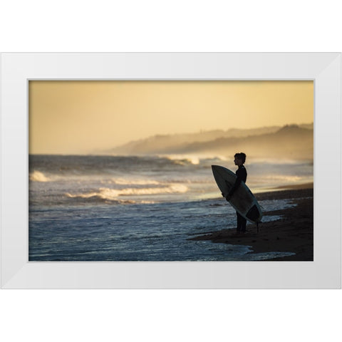 Waiting for the moment White Modern Wood Framed Art Print by Chen, William