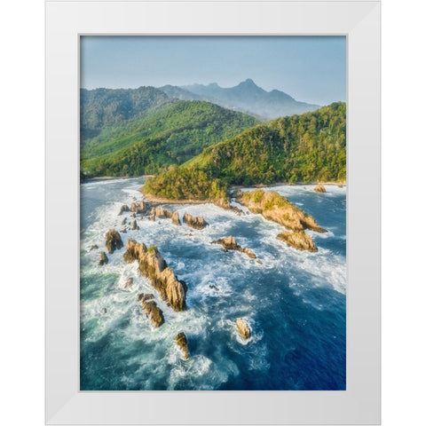 Kelumbayan Beach-Lampung Indonesia White Modern Wood Framed Art Print by Herliyanto, Gatot