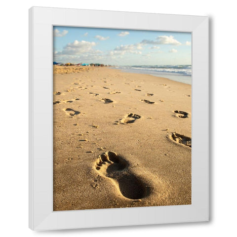 Someone was here White Modern Wood Framed Art Print by Danielraphotos