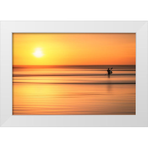 Wait the Moment White Modern Wood Framed Art Print by Mauriz, Pablo