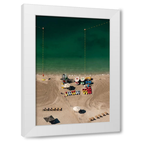 On the beach White Modern Wood Framed Art Print by Kravanja, Jure