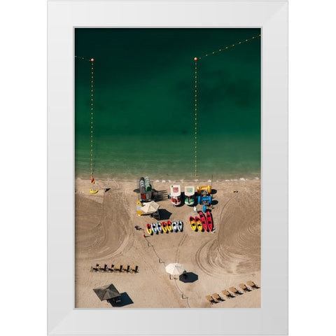 On the beach White Modern Wood Framed Art Print by Kravanja, Jure