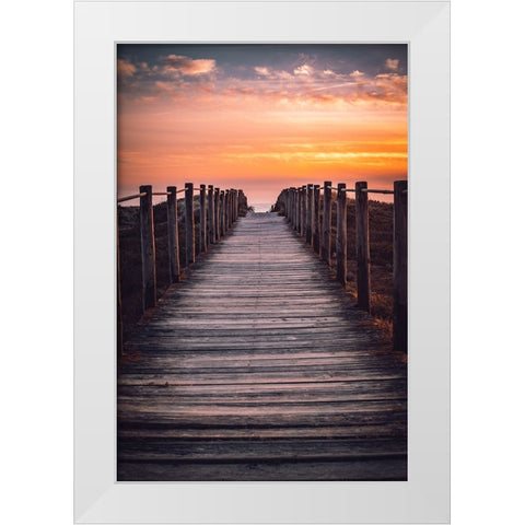 The path White Modern Wood Framed Art Print by Oliveira, Abilio