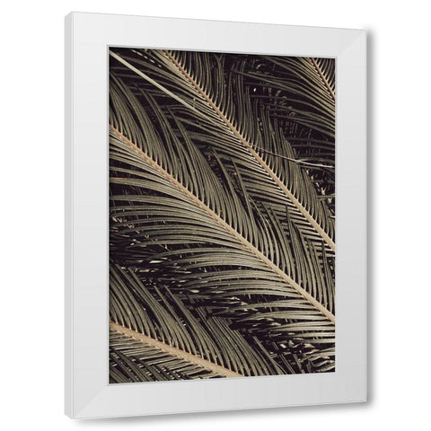Palmblad 002 White Modern Wood Framed Art Print by Artographie Studio