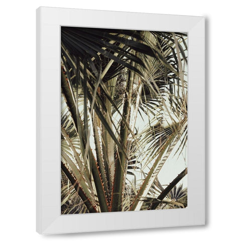 Palmblad 006 White Modern Wood Framed Art Print by Artographie Studio