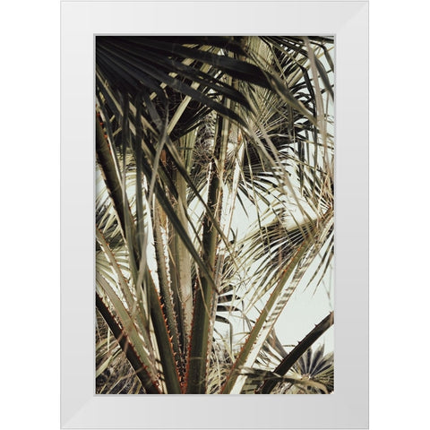 Palmblad 006 White Modern Wood Framed Art Print by Artographie Studio