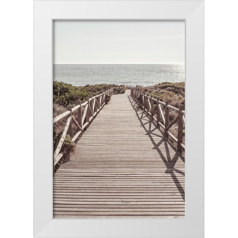 Beach 003 White Modern Wood Framed Art Print by Artographie Studio