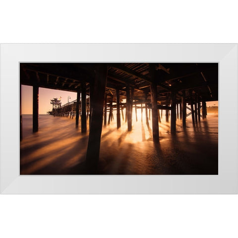San Clemente-California White Modern Wood Framed Art Print by Andria, Miary