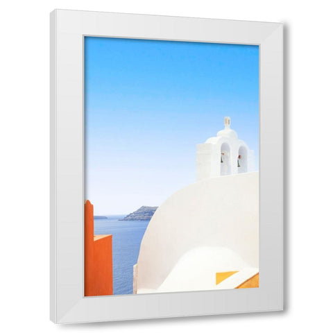 A splash of orange White Modern Wood Framed Art Print by Wride, Linda